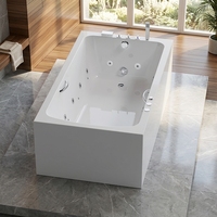 Baignoire autoportante en acrylique de haute qualité avec accoudoirs pour villa, baignoires à remous doubles