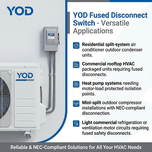 Boîtier <span class=keywords><strong>de</strong></span> déconnexion <span class=keywords><strong>de</strong></span> sécurité CA YOD 60 A 120/240 VCA, avec ou sans fusibles, homologué UL, en métal, avec fusibles extractibles, pour extérieur, pour équipement <span class=keywords><strong>de</strong></span> commutation CVC - Product Image 4