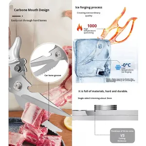 Forbici da Cucina Tedesche per Tagliare <span class=keywords><strong>con</strong></span> Forza Pollo, Anatra, Ossa di Oca, Speciali Affilate Multifunzione in Acciaio Inossidabile per Sfilettare <span class=keywords><strong>il</strong></span> Pesce - Product Image 4