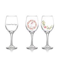 Verre à vin en cristal sans plomb de 11 oz de qualité supérieure avec impression personnalisée, cadeaux de mariage personnalisés, logo d'entreprise, verres à vin vierges