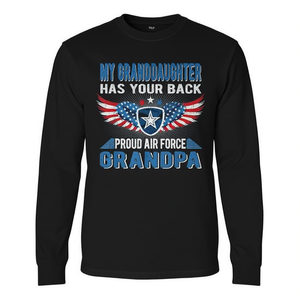 Camiseta de manga larga Proud Air Force Grandpa: Mi nieta tiene tu espalda - Product Image 1