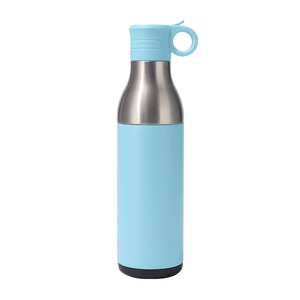 Botella de agua con tapa de paja, Enfriador de latas aislado, botella de acero inoxidable, aislamiento de doble pared para deportes de gimnasio - Product Image 5