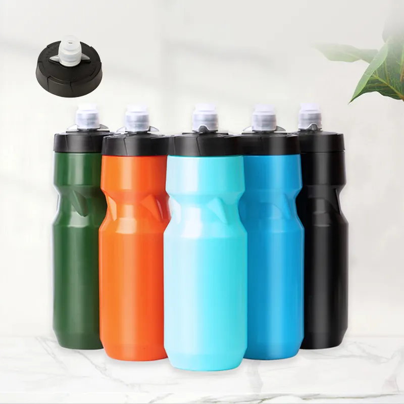 BPA miễn phí bóp thể thao chai nước 600ml/700ml nhà sản xuất bán sỉ nhựa xe đạp tập thể dục chai nước biểu tượng tùy chỉnh