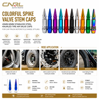 Tapas de Válvula de Acero Inoxidable Coloridas de 45 mm y 60 mm |   Tapas de Válvula de Aire para Neumáticos con Diseño Moleteado para Autos, Camiones y Motocicletas