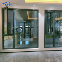 Fenêtre à battant supérieure moderne en verre trempé arc en aluminium écran magnétique en acier inoxydable filet à ouverture horizontale pour villas