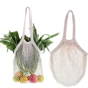 Umwelt freundliche wasch bare wieder verwendbare Bio-Baumwolle Mesh Kordel zug Lebensmittel Einkaufstasche Obst und Gemüse Paket Netz Tasche