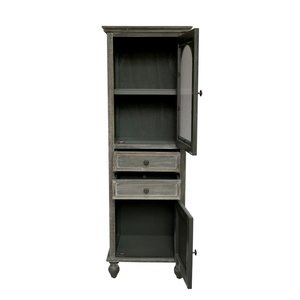 Armario de Almacenamiento Alto y Estrecho Estilo Rústico, Madera Rústica, 2 Cajones, 2 Puertas, Armario de Baño Independiente - Product Image 2