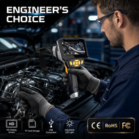 Endoscopio Industrial Impermeable IP67 con Pantalla IPS de 4.3 Pulgadas, 5.5mm/8mm, 6 LED, 720P, Cámara de Inspección para Reparación de Motores de Automóviles y Tuberías