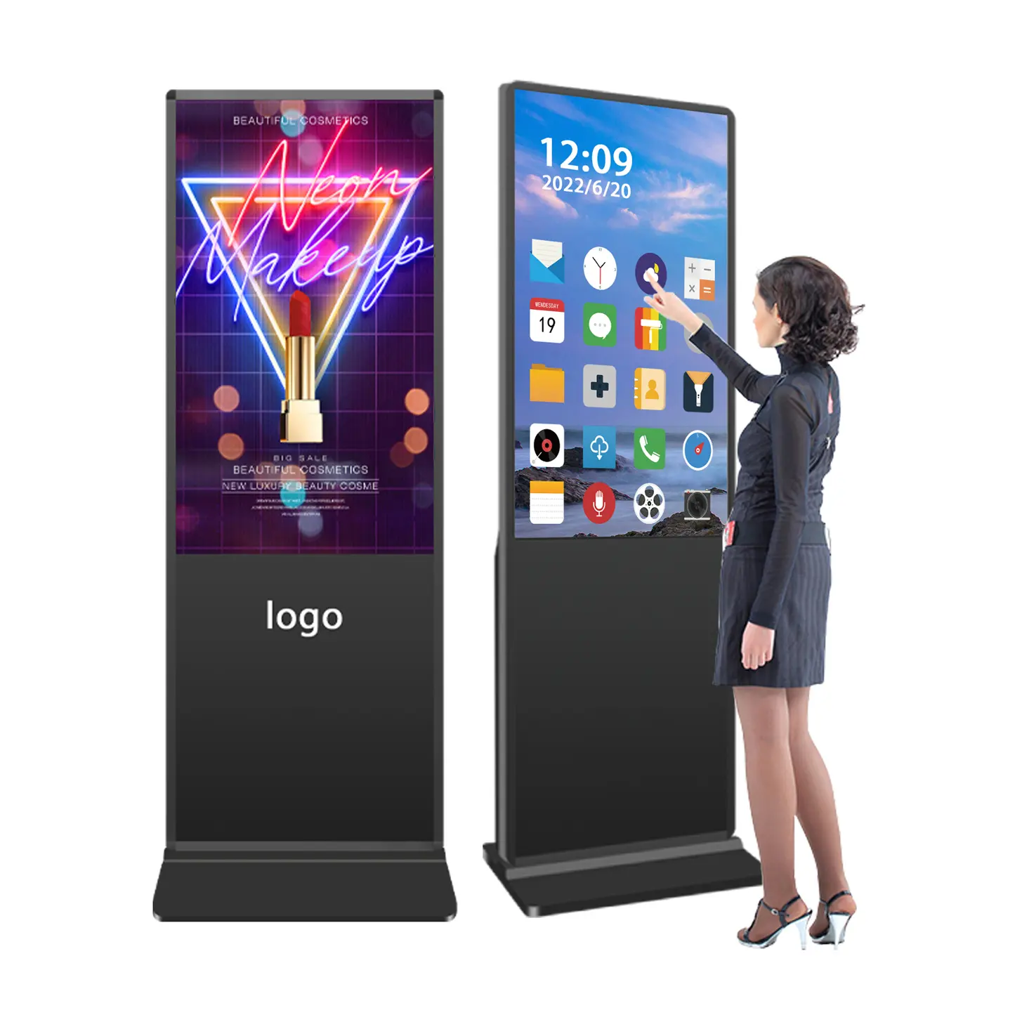 55 Inch Floor Stand Digital Signage Android Touch Screen Kiosk Network Digital Marketing Advertising Display