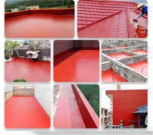 Revêtement imperméable en caoutchouc gris/rouge, émulsion de résine, caoutchouc rouge anticorrosion, mur extérieur/toit/béton/réparation des fuites - Product Image 5