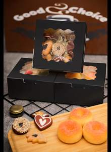 Boîtes à pâtisserie noires avec fenêtre 6x6x3 pouces, épaisses et robustes, pour macarons, pâtisseries et biscuits, pour boulangeries - Product Image 6