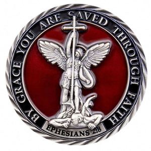 เหรียญที่ระลึกเคลือบโลหะต้านเชื้อแบคทีเรีย พร้อมเหรียญทองคำแบบกำหนดเองขอบสีแดง ประดับตราสัญลักษณ์ สำหรับของขวัญส่งเสริมการขาย - Product Image 4