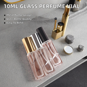 Vente en gros directe d'usine, flacon de parfum vide MUB mini 10 ml rechargeable, flacon pulvérisateur en verre rectangulaire épais - Product Image 2