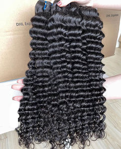 Extensions de cheveux ondulés doux et épais à la vente chaude, cheveux vierges bruts, double trame, vague profonde, mèches de cheveux humains pour la vente en gros - Product Image 2