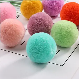 Custom round 1.5cm-8cm woolen yarn pom pom ball crafts wholesale Christmas polyester wool pompoms sewing accessories decoration