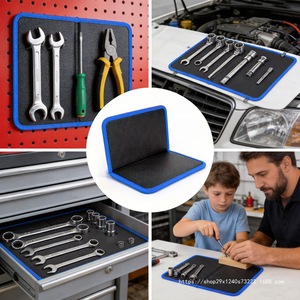 Magnetic <b>Tool</b> Mat Foldable <b>Leather</b> Storage Blue 694g For Small Hardware <b>Tools</b> - Product Image 2