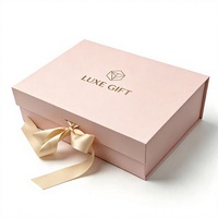 Boîte cadeau magnétique de luxe personnalisée en carton avec doublure en satin de soie pour extensions de cheveux et mèches