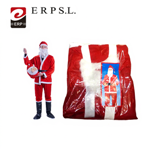 Costume da Babbo Natale per Adulti in Tessuto Non Tessuto, Rosso e Bianco, per Feste Natalizie, Confezione da 30 Pezzi - Product Image 1