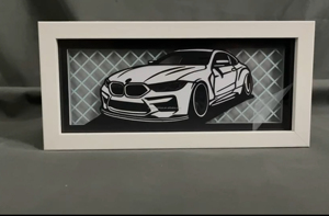 Nouvelle boîte à lumière en bois personnalisée à faire soi-même, cadre en bois, forme <span class=keywords><strong>de</strong></span> voiture, lumière LED 3D, lumière nocturne créative, cadeaux visuels pour les amateurs <span class=keywords><strong>de</strong></span> voitures - Product Image 3