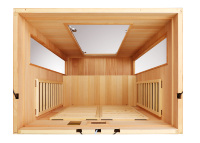 Sauna Infrarroja Moderna de Madera Sólida para 2 Personas, para Dormitorio y Spa en Casa, con 1 Año de Garantía, Cabina Interior con Luz LED