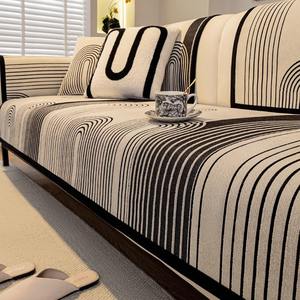 Haute qualité Chenille doux anti-dérapant rayure housse de canapé luxe géométrique nouveau universel quatre saisons sélection stricte respirant - Product Image 5