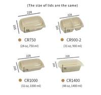 Contenants alimentaires rectangulaires en bambou pour micro-ondes de 750 ml avec couvercle, marque Harvest, modèle CR750, à un seul niveau