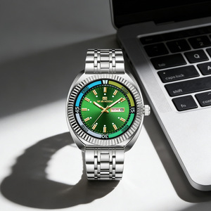 Montre pour homme avec bracelet en acier, double calendrier, cadran lumineux, montre de style professionnel, montre à quartz étanche. - Product Image 2