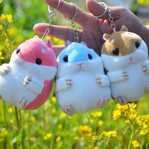 Dessin animé mignon petit Hamster poupée peluche jouets Hamste peluche porte-clés grosse souris pendentif hamster porte-clés sac à main charme - Product Image 5