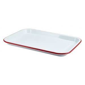 2021 publicidad rectángulo al por mayor colorido encanto exhibición hierro cubiertos comida rápida cocina blanco servir almuerzo esmalte bandeja - Product Image 4