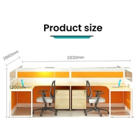 Système de cloisons modulaires modernes pour postes de travail, personnalisable, conception de cabine pour 4 personnes, absorption acoustique pour bureau à domicile