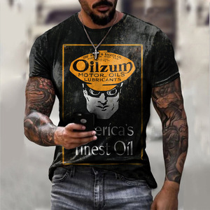 T-shirt Oversize da Uomo Senza Maniche in Cotone e Fibra di Bambù 100% 250G, Pesante, Lavato, Tinta Unita, Stampa Digitale, Taglie Forti - Product Image 5