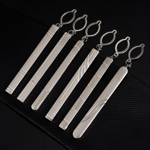 Pinces à cravate en argent de haute qualité hommes avec chaîne barrettes de mariage métal pour hommes accessoires - Product Image 1