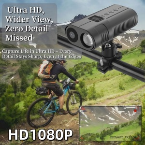 ไฟฉาย HD 1080p กล้องติดจักรยาน ไฟหน้าบันทึกภาพการเคลื่อนไหว พร้อมการ์ดหน่วยความจำ TF สำหรับการบันทึกวิดีโอการขี่กลางแจ้ง - Product Image 3