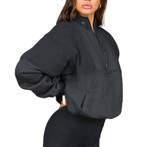 2024 New Arrival Designer Wholesale Custom Women's Sublimation <b>Hoodies</b> Half Zip Hoodie No <b>String</b> <b>for</b> Women - Product Image 2