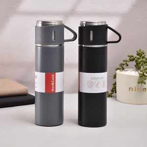 Bộ quà tặng cốc giữ nhiệt hai lớp 500ml, cốc trà, bình nước thép không gỉ 304, bình giữ nhiệt chân không di động kèm <span class=keywords><strong>2</strong></span> cốc dự phòng - Product Image 4