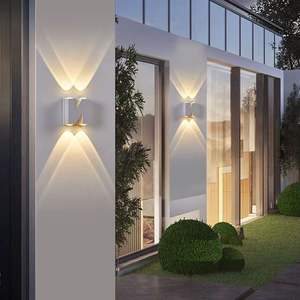 โคมไฟติดผนัง LED โคมไฟตัวอักษรขึ้นและ<span class=keywords><strong>ลง</strong></span>กลางแจ้ง Ip65กันน้ำไฟสวนระเบียงอลูมิเนียมตัวอักษรโคมไฟติดผนัง - Product Image 5