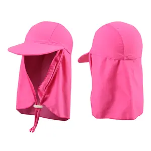 저렴한 아기 소년 소녀 플랩 태양 보호 유아 태양 모자 어린이 유아 태양 모자 양동이 모자 수영 모자