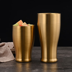 Gobelet isotherme en acier inoxydable 304 à double paroi, couleur or, pour bière, thé, boissons, utilisation en soirée - Product Image 1