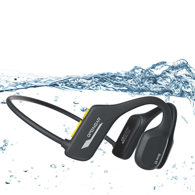 OPENEAR Bone X2 Bone Conduction Sports Earphones-Waterproof IPX-8 Noise Cancelling LED Magnetic Charging 10 Hours Playtime