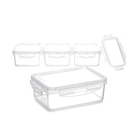 Boîte de préparation de repas de 24 oz avec couvercle à quatre verrous