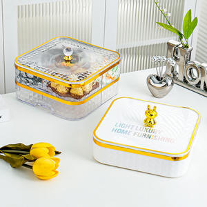 Plateau de fruits ménage salon Table basse 2023 nouveau stockage multicouche de luxe léger haut de gamme de bonbons - Product Image 3