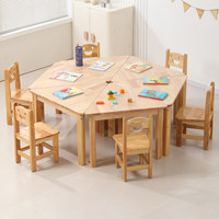 Ensemble table et chaises modernes en bois massif pour enfants avec tiroirs de rangement multifonctionnels pour chambre d'enfant et maternelle Modèle 04