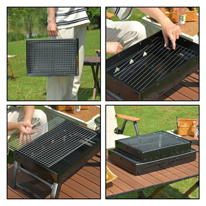 Griglia BBQ Portatile a Carbone <span class=keywords><strong>per</strong></span> Campeggio, in Acciaio al Carbonio, Pieghevole, Kit Utensili <span class=keywords><strong>per</strong></span> Picnic e Cucina all'Aperto in Spiaggia - Product Image 6