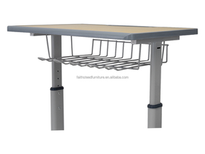 Set Scrivania e Sedia Ergonomica <span class=keywords><strong>Regolabile</strong></span> <span class=keywords><strong>in</strong></span> <span class=keywords><strong>Altezza</strong></span> per Studenti, Telaio <span class=keywords><strong>in</strong></span> Metallo Resistente, Tavolo e Sedia per Scuola Secondaria - Product Image 2