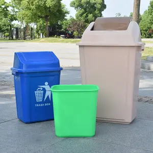 Factory sale durable plastic 20 Liter garbage containers waste bin without lid