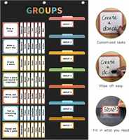 Tableau de gestion de groupe en tissu non tissé noir 46x26 pouces avec cartes d'activités comportementales pour la salle de classe, idéal pour l'école ou le bureau des enfants
