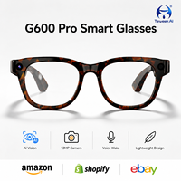 Gafas Inteligentes G600 Pro con IA, Cámara de 13MP, Altavoz de Audio Abierto, Bluetooth 5.4, Traducción en Reuniones, Interacción por Voz