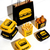 Pochettes en papier biodégradable personnalisées, écologiques, résistantes à la graisse, avec gaufrage et estampage à chaud, pour emballage alimentaire de hot-dogs et fritures