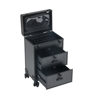 Z Makeup Trolley case With Universal <b>Wheels</b> Nail Polish Trolley Box With Mini Holders Tattoo Tool Container Dressing Station - Product Image 3