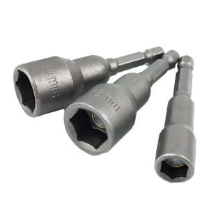 Jeu de 2 embouts de vissage à ailettes OEM avec tiges hexagonales de 1/4 po, pour écrous à ailettes et clés à douilles, chromé, qualité industrielle - Product Image 1